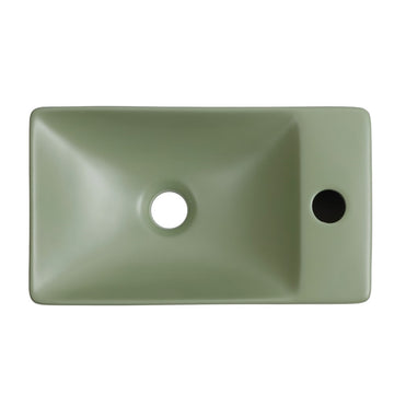 Felix 15 in. W x 8 in. D Modern Wall Mounted Rectangular Ceramic Mini Sink